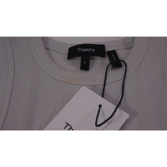 Theory Women's Fitted Tank O _ 2 Compact Rib Top Sz P NWT 130 Lunar Rock IRRG - Picture 5 of 8